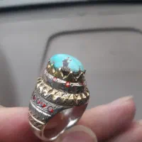 یک عدد انگشتر فیروز  نگین کاری