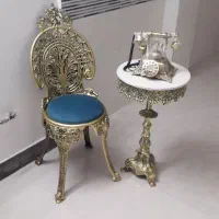 میز تلفن خاطره میزتلفن برای سماور ذغالی گلدان چینی