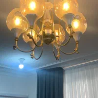 لوستر طلایی درحد نو|لوستر و چراغ آویز|اهواز, زیتون کارمندی|دیوار