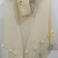 ست شنل و شال و کلاه دست بافت