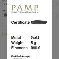 شمش طلا سوییسی PAMP|جواهرات|تهران, سهروردی|دیوار