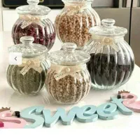 بانکه سه تایی شیشه ای طرح کدو