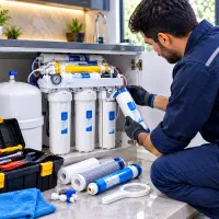 تعویض فیلتر و سرویس دستگاه تصفیه آب خانگی