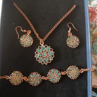 ست کامل زیورآلات فیروزه کوب مسی|بدلیجات|ارومیه, |دیوار