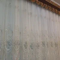 پرده با عرض ۶متر گل برجسته