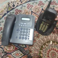 تلفن سالم بی سیم عتیقه قدیمی رومیزی مشکی