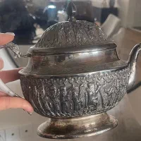 سرویس چایخوری و پذیرایی نقره قدیمی،آنتیک،کلکسیونی