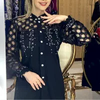 شومیز بلوز مجلسی کارشده مزون دوز|لباس|شاندیز, |دیوار