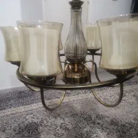 لوستر سقفی فلزی.  رنگ طلایی