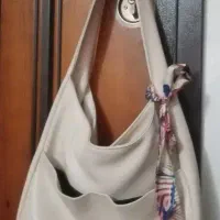 کیف سایز بزرگ رنگ استخونی