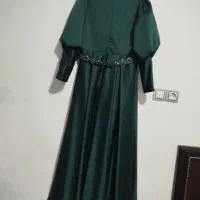 لباس مجلسی ساتن آمریکایی اصل رنگ سبز کله غازی|لباس|شیراز, شهرک سعدی|دیوار
