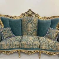 مبل‌استیل طلایی ۹ نفره و‌ناهار خوری ۸ نفره و بوفه