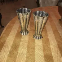 جفت گلدان نقره