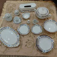 چینی عروس چینی جهیزیه چینی طلایی چینی قلم آبی