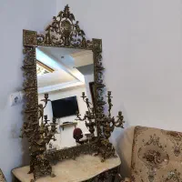 آیینه شمعدان برنز قدیمی