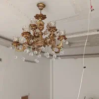 لوستر کلاسیک ۵ شاخه ۱۰ شعله طلایی