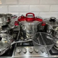 سرویس قابلمه وزودپز استیل کفه چدن المانی رویال