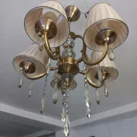 فروش یک جفت لوستر و دیوار کوب برنزی