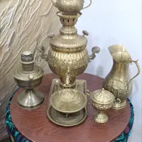 سماور زغالی برنجی قلم زنی سنگین