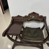 میز تلفن با چوب منبت کاری شده