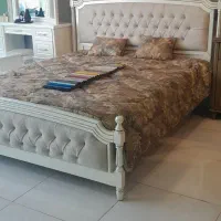 سرویس خواب چوب تخت خواب سفید کرم تخت بچه