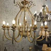 لوستر 8 شاخه سنگ و برنز