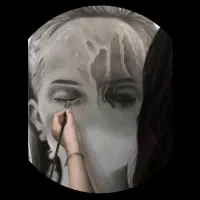 طراحی سیاه قلم آبرنگ گالیگرافی برجسته اکرولیک