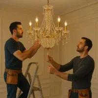نصب انواع لوستر / برقکاری/ نورپردازی/ سیم کشی|لوستر و چراغ آویز|چهاردانگه (تهران), |دیوار
