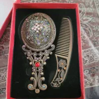 ست شانه و آینه برنجی