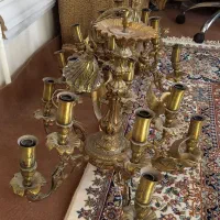 دو عدد لوستر تمام برنز خیلی قدیمی وخیلی سنگین