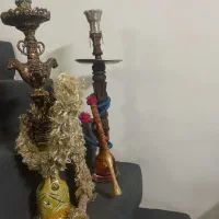 قلیون تنه چوب وبرنجی سنگین قدیمی
