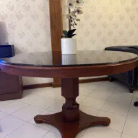 میز غذاخوری ۶ نفره به همراه شیشه