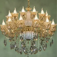 لوستر 28 شعله / طرح تعویض لوستر کهنه برنج با نو