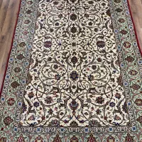 قالیچه دستباف و انتیک کرک و گل ابریشم قم اعلا