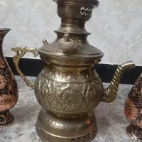 سماورزغالی برنجه وگلدان مسی|مجسمه، تندیس، ماکت|سنندج, |دیوار