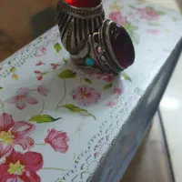 انگشترنقره یاقوت وفیروزه
