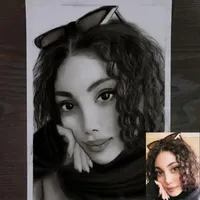 نقاشی چهره طراحی چهره سیاه قلم و رنگی|تابلو، نقاشی، عکس|شیراز, عفیف‌آباد|دیوار