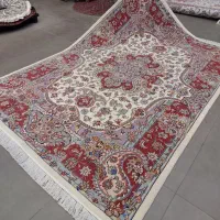 فرش دستباف طرح تبریز گل ابریشم جفت صدرصد