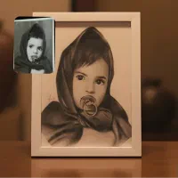 طراحی نقاشی چهره سیاه قلم  هدیه|تابلو، نقاشی، عکس|قم, آذر (نکویی)|دیوار