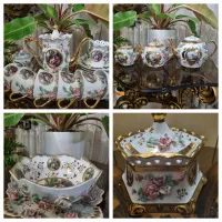 سرویس قهوه خوری مرمری هفت قدیمی|کلکسیون اشیاء عتیقه|مبارکه, |دیوار