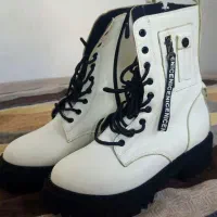 نیم بوت چرم سفید