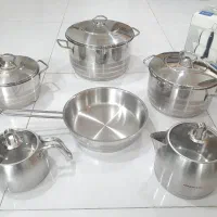 سرویس قابلمه استیل کرکماز اصل ترکیه با کتری قوری|ظروف پخت‌وپز|تهران, نیروی هوایی (پیروزی)|دیوار