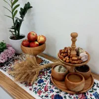 ظروف‌چوبی پذیرایی دستساز پیش دست و پیاله ظرف میوه|ظروف سرو و پذیرایی|آمل, |دیوار