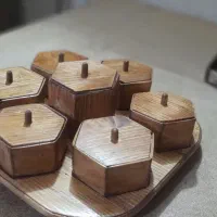 آجیل خوری ۶ضلعی چوبی