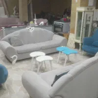 مبل ۸نفره همراه با جلو مبلی جنس تُرک خیلی تمیز