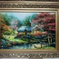 تابلو فرش چله ابریشم منظره/فروشگاه ماندگار اقساطی|تابلو فرش|تهران, بوستان جنگلی لویزان|دیوار