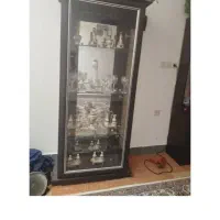 بوفه شیشه ای زیر تلویزیونی شیشه با پایه ال سی دی