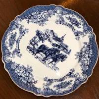 ظروف زیبای گل آبی طرح ویلج اسب سوار|ظروف سرو و پذیرایی|ارومیه, |دیوار