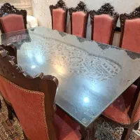 میز ناهارخوری تمام چوبی هشت نفره