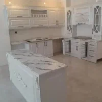 کابینت آشپزخانه تمام سفید براق (کد ۱۲۰۸پ۰)